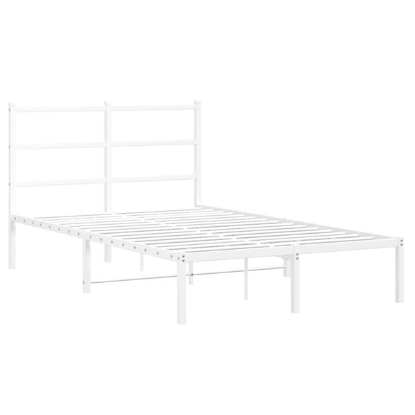 vidaXL sengeramme med sengegavl 120x190 cm metal hvid