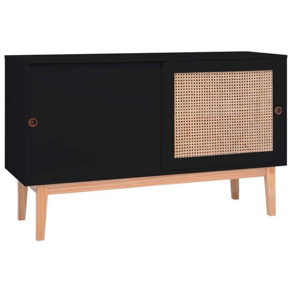 vidaXL sk&aelig;nk 130x40x80 cm MDF og rattan sort