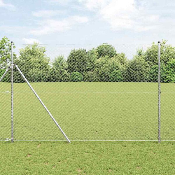 vidaXL Hegnsp&aelig;l S&oslash;lv 25 x 1,6 m (25 mm net) St&aring;l