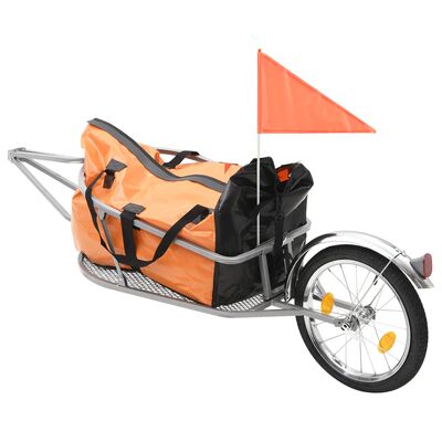 vidaXL cykelbagagetrailer med taske orange og sort