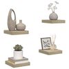 vidaXL v&aelig;ghylder 4 stk. 23x23,5x3,8 cm MDF egetr&aelig;sfarve