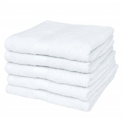 vidaXL gæstehåndklædesæt 50 stk. bomuld 400 gsm 30x30 cm hvid