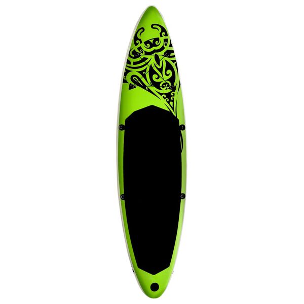 vidaXL oppusteligt paddleboardsæt 366x76x15 cm grøn