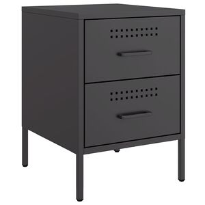 vidaXL sengebord 36x39x50,5 cm st&aring;l sort