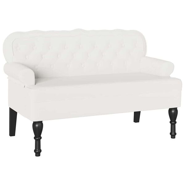 vidaXL Chesterfield b&aelig;nk Hvid 119.5 x 64.5 x 75 cm Faux l&aelig;der