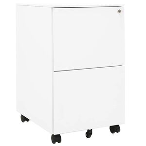 vidaXL mobilt arkivskab 39x45x67 cm st&aring;l hvid