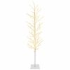 vidaXL Micro-birkejuletr&aelig; Hvid 20 x 20 x 180 cm St&aring;l 459 LED'er