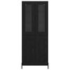 vidaXL Highboard Sort eg 69,5 x 34 x 180 cm Konstrueret træ