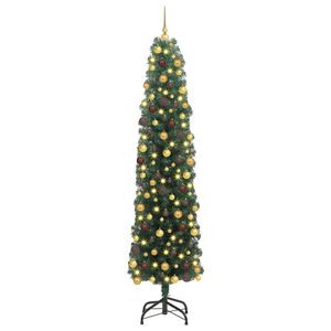 vidaXL Kunstigt juletr&aelig; med stativ Gr&oslash;n 180 cm PVC og St&aring;l og Plastik