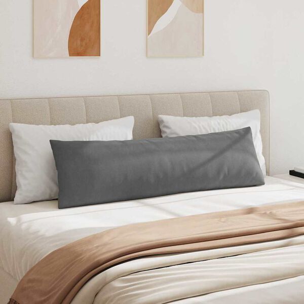 vidaXL Sofapuder 2 pcs M&oslash;rkegr&aring; 145 x 40 cm Stof