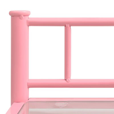 vidaXL sengeskab 45x34,5x60,5 cm metal og glas pink og transparent