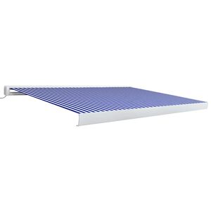 vidaXL kassettemarkise m. motor 400x300 cm bl&aring; og hvid