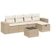 vidaXL sofas&aelig;t til haven 6 dele med hynder polyrattan beige