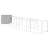 vidaXL hundehus med l&oslash;beg&aring;rd 214x1273x181 cm galvaniseret st&aring;l lysegr&aring;