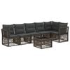 vidaXL Havesofa S&aelig;t 7 stk. Gr&aring; polyrattan