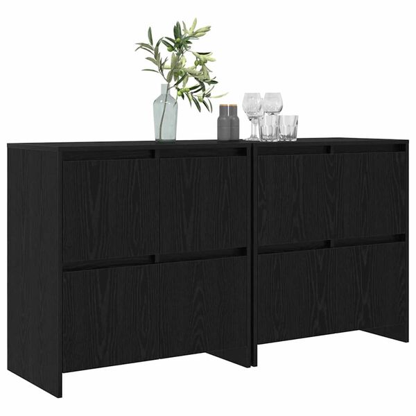 vidaXL Sideboards 2 pcs Sort eg 70 x 41 x 75 cm Konstrueret tr&aelig;