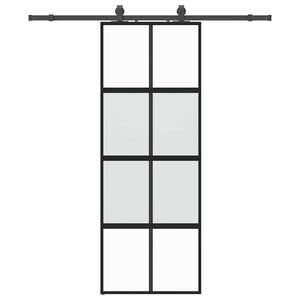vidaXL skyded&oslash;r med hardwares&aelig;t 76x205 cm h&aelig;rdet glas sort