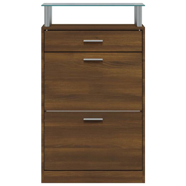 vidaXL skoskab 63x24x104 cm konstrueret tr&aelig; brun egetr&aelig;sfarve