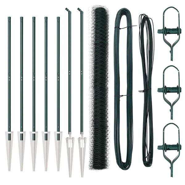 vidaXL Hegnsp&aelig;l Gr&oslash;n 10 x 1,6 m (50 mm net) St&aring;l og PVC