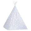 vidaXL tipi til b&oslash;rn 115x115x160 cm med b&aelig;repose polyester gr&aring;