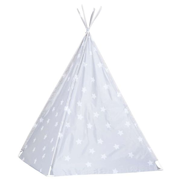 vidaXL tipi til b&oslash;rn 115x115x160 cm med b&aelig;repose polyester gr&aring;