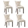 vidaXL spisebordsstole 4 stk. stof beige