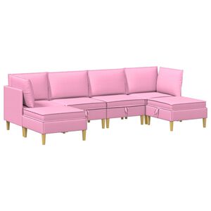 vidaXL Modulsofa s&aelig;t med opbevaring 6 pcs Lyser&oslash;d Stof