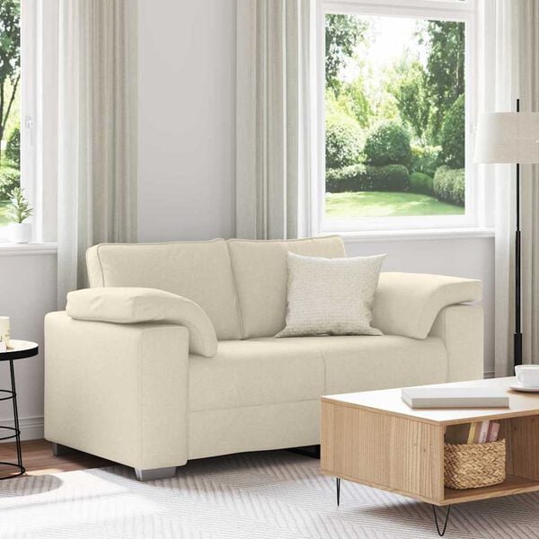 vidaXL Sofa Beige 160 x 77 x 82 cm Linned-blandet stof