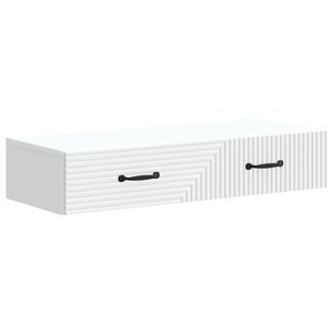 vidaXL V&aelig;gh&aelig;ngt Sideskab Hvid 87,5 x 34,5 x 17 cm Konstrueret tr&aelig;