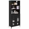 vidaXL Highboard med skuffe Sort eg 69,5 x 34 x 180 cm Konstrueret tr&aelig;