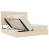 vidaXL Seng med LED -strimmellys Creme 180 x 200 cm Stof