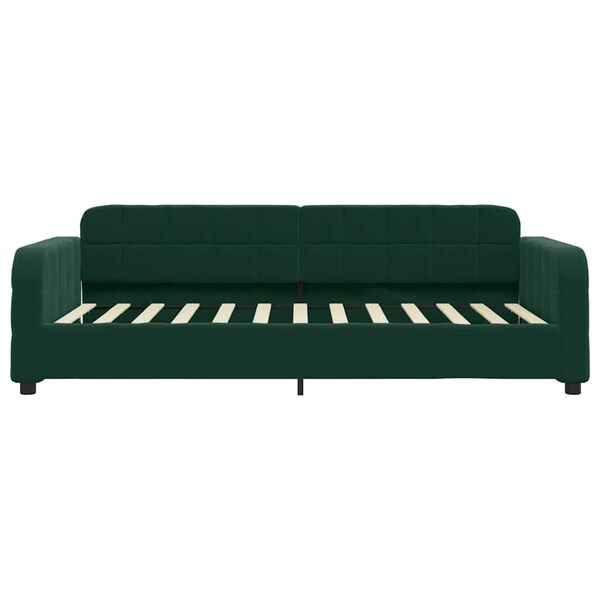 vidaXL daybed 100x200 cm velour m&oslash;rkegr&oslash;n