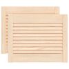 vidaXL Louvrede d&oslash;re 2 stk. Naturfarvet 69 x 49,4 cm Massivt fyrretr&aelig;