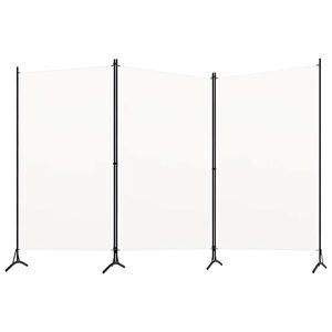 vidaXL 3-panels rumdeler 260x180 cm stof hvid