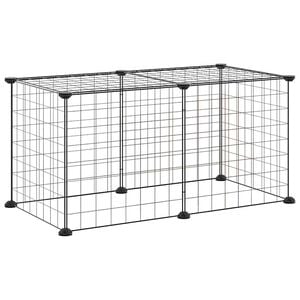 vidaXL 8-panels k&aelig;ledyrsindhegning 70x35x35 cm st&aring;l sort