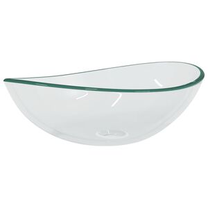 vidaXL h&aring;ndvask 54,5x35x15,5 cm h&aelig;rdet glas transparent