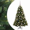 vidaXL Kunstigt juletr&aelig; med julekugle 120 cm 150 LED'er Varm hvid