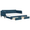 vidaXL daybed med udtr&aelig;k og skuffer 100x200 cm velour bl&aring;