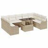 vidaXL Havesofa S&aelig;t 10 stk. Beige Poly rattan