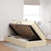 vidaXL Seng med opbevaring og madras Creme 90 x 190 cm Polyester