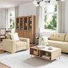 vidaXL Sofa 3 pcs Creme 221 x 80 x 80 cm Linned-blandet stof