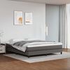vidaXL springmadras med pocketfjedre medium 160x200x20 cm kunstl&aelig;der gr&aring;