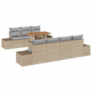 vidaXL Havesofa S&aelig;t med opbevaring 8 pcs Beige Poly rattan