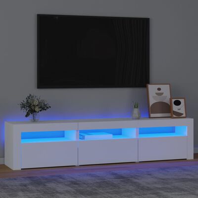 vidaXL tv-skab med LED-lys 180x35x40 cm hvid