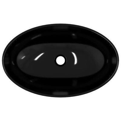 vidaXL håndvask 54,5x35x15,5 cm hærdet glas sort