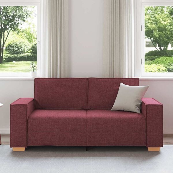 vidaXL 2-personers sofa vinr&oslash;d 180x78x84 cm stof