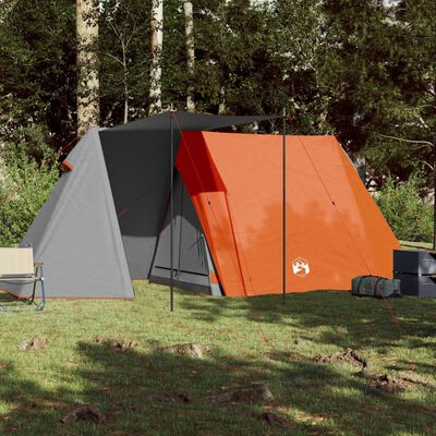 vidaXL 3-personers campingtelt vandtæt grå og orange