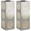 vidaXL Solar LED sti lys 2 pcs S&oslash;lv Rustfrit st&aring;l