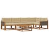 vidaXL Udend&oslash;rs sofagruppe med pude 6 pcs Naturlig og Beige
