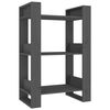 vidaXL bogreol/rumdeler 60x35x91 cm massivt fyrretr&aelig; gr&aring;